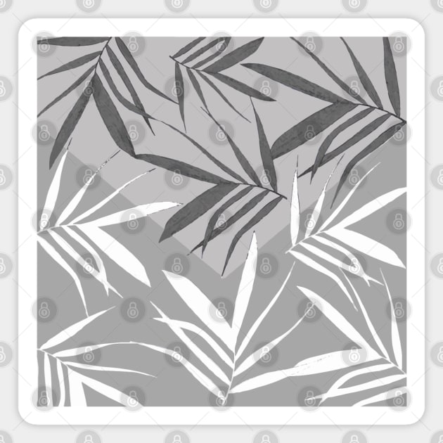 Envelop Leaves decoration. blackwhite. Magnet by PrintedDreams